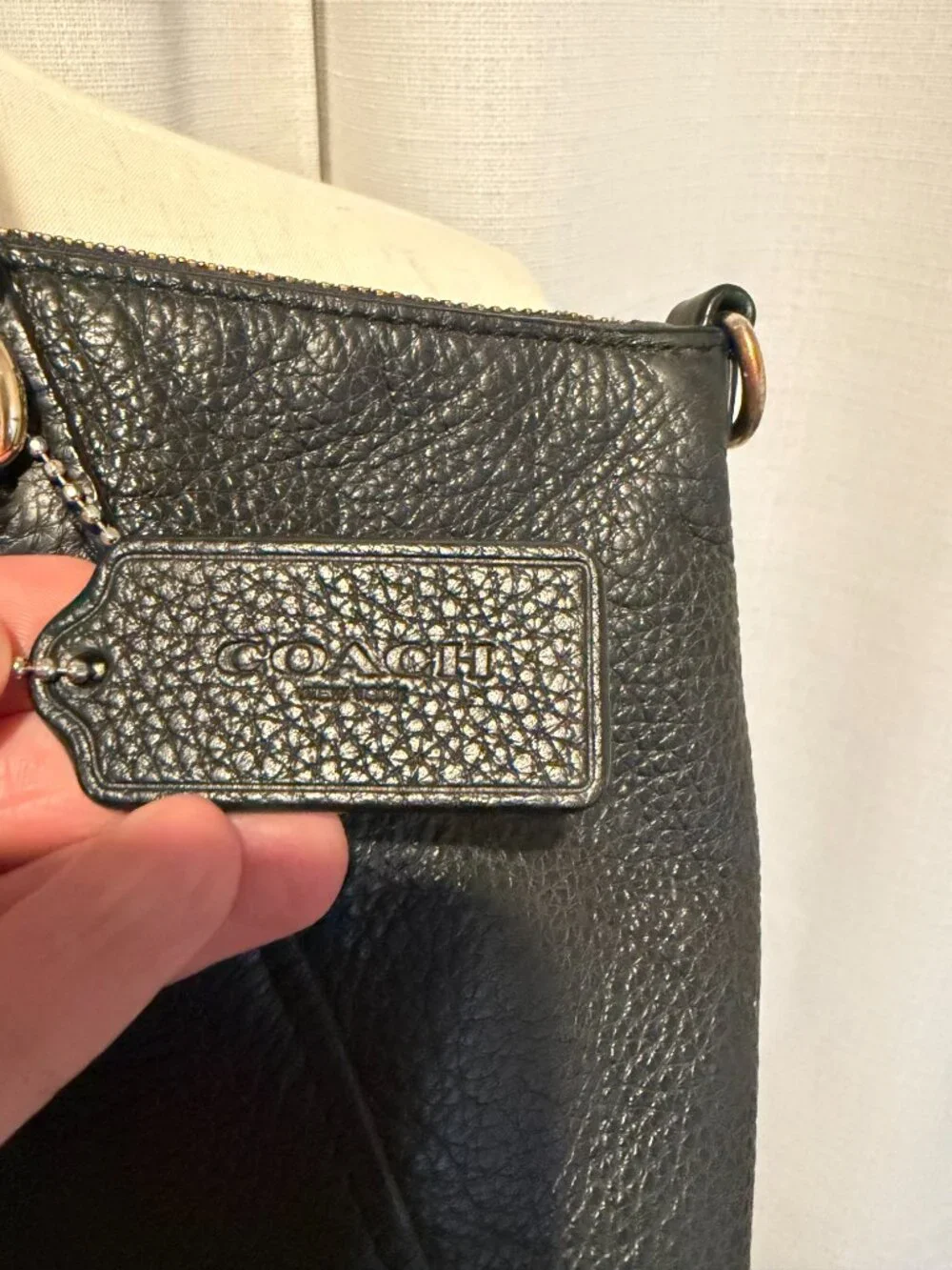 Coach Black Pebbled Leather Prairie Satchel Tote Bag Gold Hardware